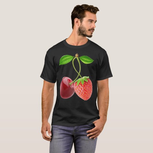 Kersen en aardbei samen t-shirt (Voorkant volledig)