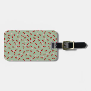 Kersen en bloemen bagagelabel