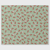 Kersen en bloemen cadeaupapier (Vlak)