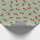 Kersen en bloemen cadeaupapier (Hoek)