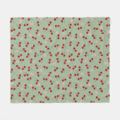 Kersen en bloemen fleece deken (Voorkant (Horizontaal))