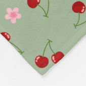 Kersen en bloemen fleece deken (Hoek)