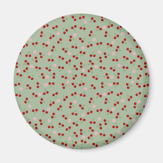 Kersen en bloemen magneet (Voorkant)