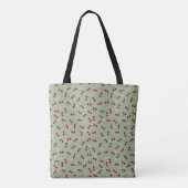 Kersen en bloemen tote bag (Achterkant)