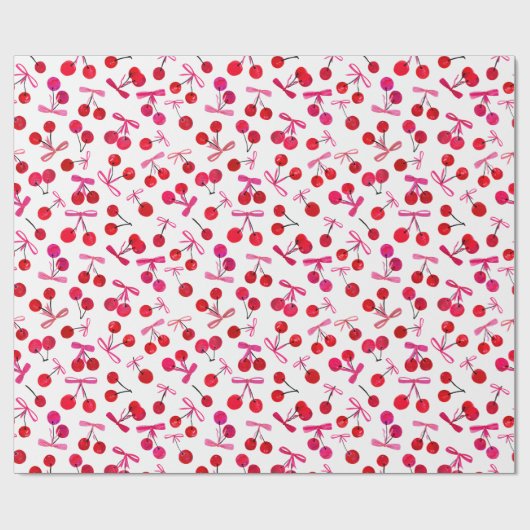 Kersen en bogen patroon cadeaupapier (Vlak)
