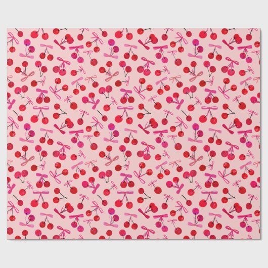 Kersen en bogen patroon cadeaupapier (Vlak)