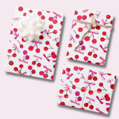 Kersen en bogen patroon inpakpapier vel