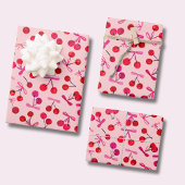 Kersen en bogen patroon inpakpapier vel