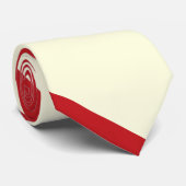 Kersen en Broad University Stripe Stropdas (Opgerold)