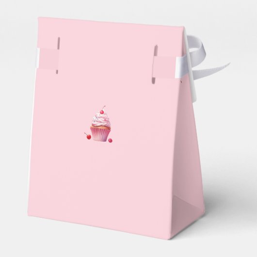 Kersen en cupcake eerste verjaardag bedankdoosjes (Achterkant)