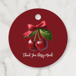 Kersen en een Bow-Love you Cherry Much Bedankjes Labels