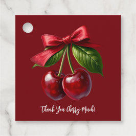 Kersen en een Bow-Love you Cherry Much Bedankjes Labels
