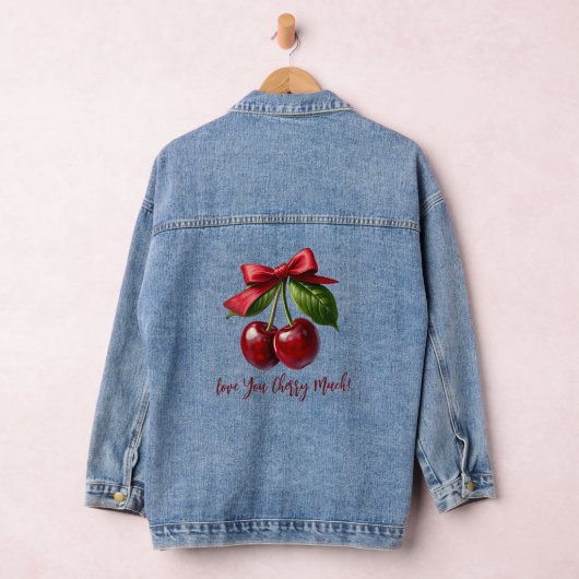 Kersen en een Bow-Love you Cherry Much Denim Jacket (Hangar)