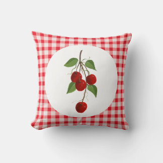 Kersen en Gingham Pillow Kussen