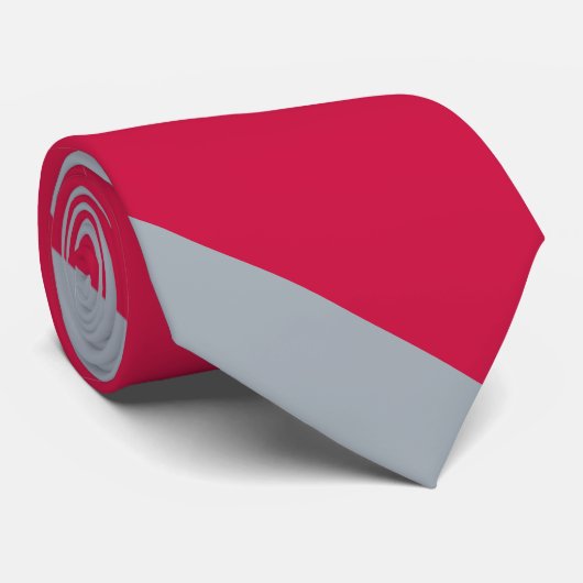 Kersen en Gray University Stripe Stropdas (Opgerold)