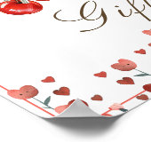 Kersen en hart Kaarten & geschenken teken Poster (Hoek)