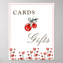 Kersen en hart Kaarten & geschenken teken Poster