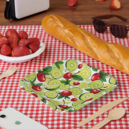 Kersen en limoenen Papier borden Papieren Bordje