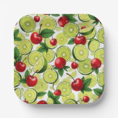 Kersen en limoenen Papier borden Papieren Bordje (Voorkant)