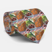 Kersen en picknickmand stropdas (Opgerold)