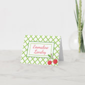 Kersen en vakantiekaarten, speciaal gevouwen notit bedankkaart (Voorkant)