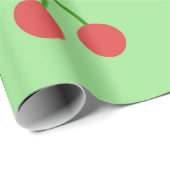 Kersen en White Flower Wrapping Paper Cadeaupapier (Rol Hoek)