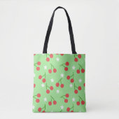 Kersen en witte bloemen Canvas tas (Voorkant)