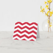 Kersen en witte Chevron Note Kaart - BLANK (Gele Bloem)