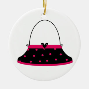 Kersen en zwarte paars keramisch ornament