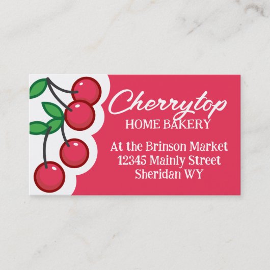 Kersen Fruit Baker Bakken visitekaartje (Voorkant)