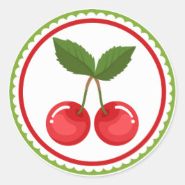 Kersen fruit bloem embleem ronde sticker