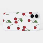 Kersen Fruit Herhalingspatroon Ontwerp iPhone 16 Hoesje (Achterkant horizontaal)