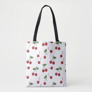 Kersen Fruit Herhalingspatroon Ontwerp Tote Bag