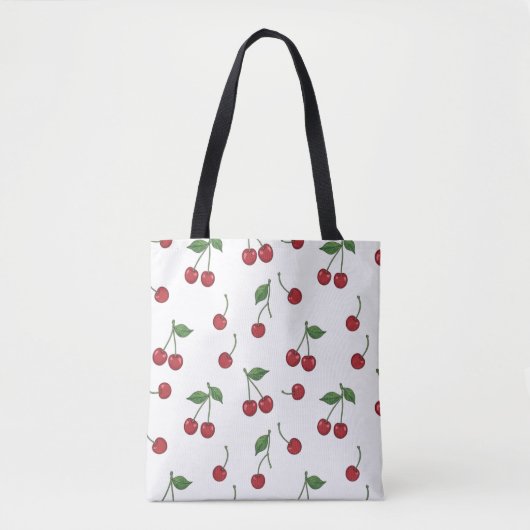 Kersen Fruit Herhalingspatroon Ontwerp Tote Bag (Voorkant)