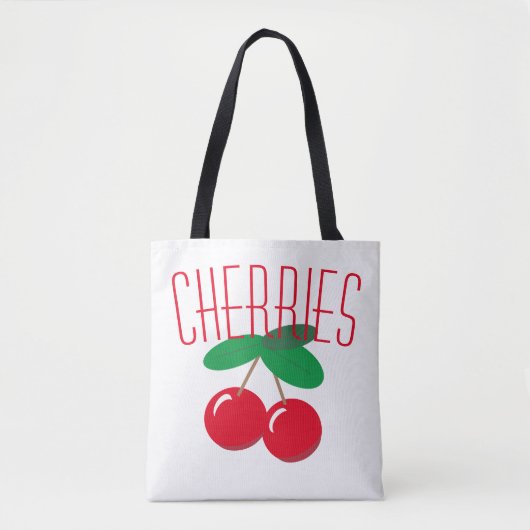 Kersen Fruit Rood Wit Tote Bag (Voorkant)