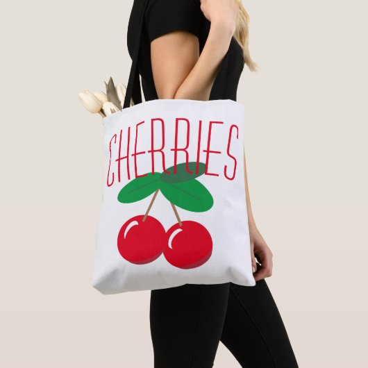 Kersen Fruit Rood Wit Tote Bag (Dichtbij)