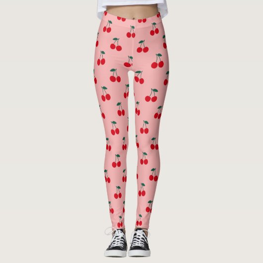 Kersen Fruitpatroon Leggings (Voorkant)