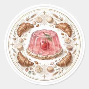 Kersen Gelei Croissant Bakkerij Ronde Sticker