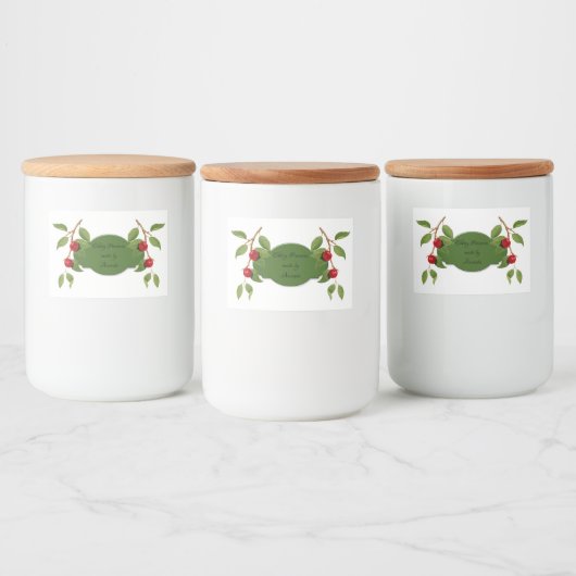  kersen gepersonaliseerd voedselcontainer etiket (Flessen)