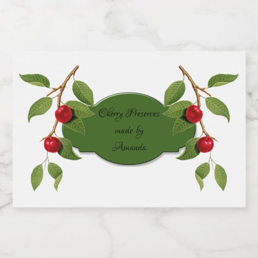  kersen gepersonaliseerd voedselcontainer etiket (Enkel label)