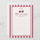 Kersen gestreept Vrijgezellenfeest waar ze Kaarten (Voorkant)