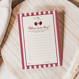 Kersen gestreept Vrijgezellenfeest waar ze Kaarten