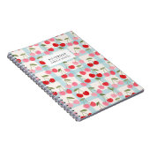 Kersen Gingham Rutpatroon in Rood en Roze Notitieboek (Rechterzijde)