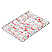 Kersen Gingham Rutpatroon in Rood en Roze Notitieboek (Linkerzijde)