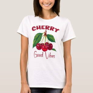 kersen goede vibes, zoete kersen fruit t-shirt