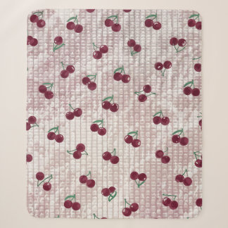 Kersen Haakdeken Illustratie – Pastel Roze Sherpa Deken