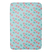 Kersen Handgeschilderd Aquarel Roze Turquoise Badmat (Voorkant Verticaal)