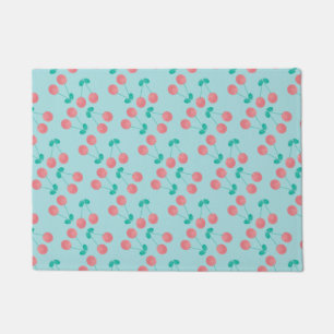 Kersen handgeschilderd aquarel roze turquoise deurmat