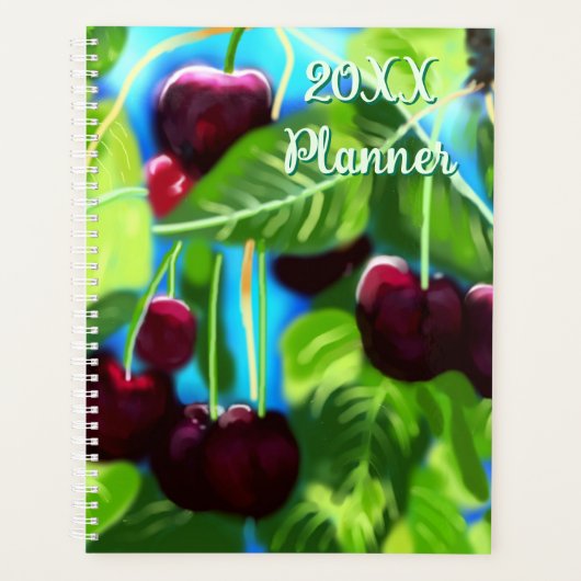 Kersen hangend aan takken Cherry Red Green Planner (Voorkant)