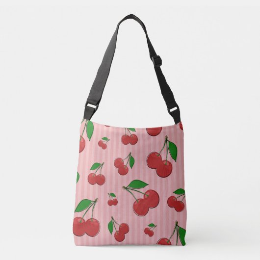 Kersen Illustratie Crossbody Tas (Voorkant)